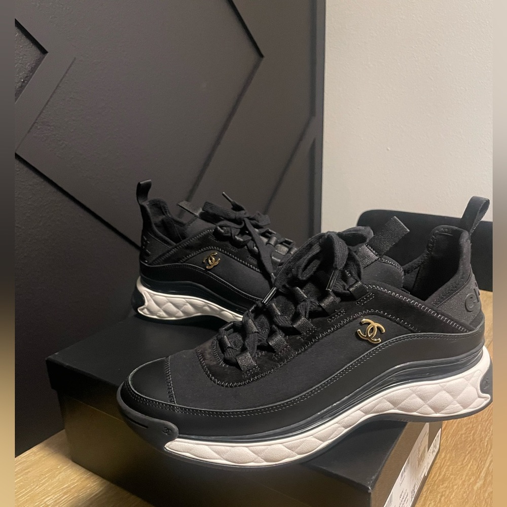 Chanel Velvet Calfskin and Mixed Fiber Sneakers